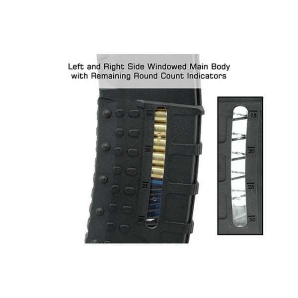 rbt-am30-003. UTG AR15 30 Round Windowed Polymer Magazine, .223/5.56