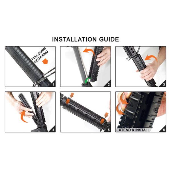 mtu007-004. UTG PRO AR15 Mid Length Drop-in Quad Rail, Black