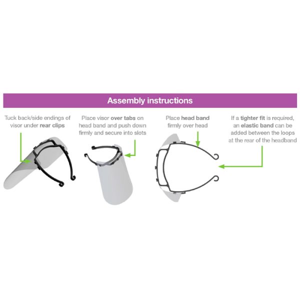 2-piece-face-shield-005. 2 Piece Complete Reuseable Protective Face Shield with Replaceable Visor/Shield