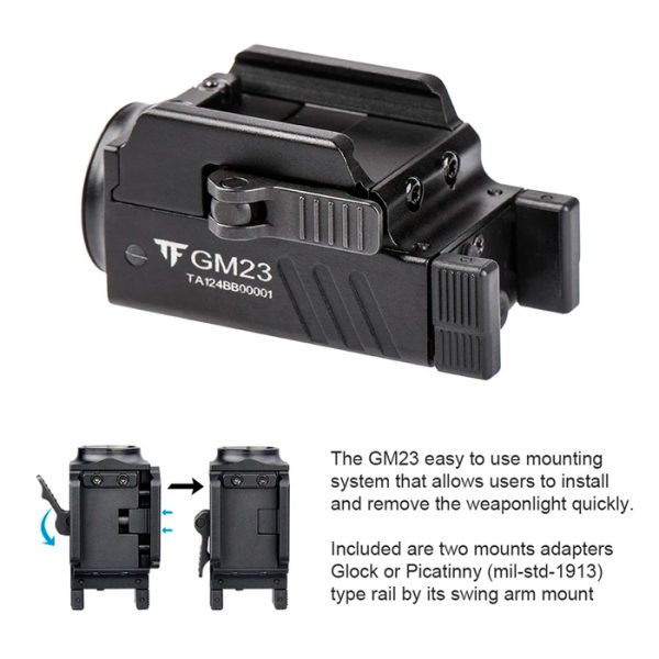 trustfire-gm23-weaponlight-002. TrustFire GM23 800 Lumen Weaponlight - Black