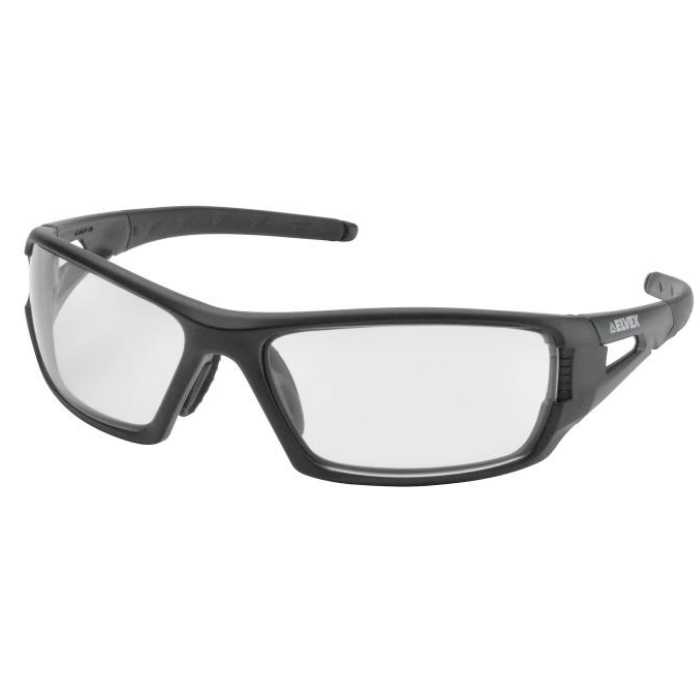 sg-61caf-elvex-rimfire-ballistic-sunglasses-af-pc-. Elvex Rimfire Ballistic Sunglasses AF/PC Lens, Matte Black Frame - Clear