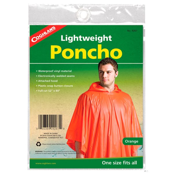 cog9267-coghlan's-poncho-orange-001. Coghlan's Poncho Orange