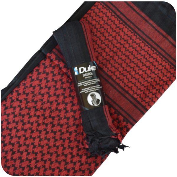 bshrdbk-basic-cotton-shemagh---red---black-001. Basic Cotton Shemagh - Various