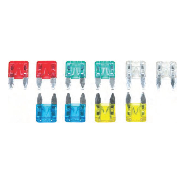 mq7267-001. Moto-Quip 10pc Assorted Miniature Blade Fuses