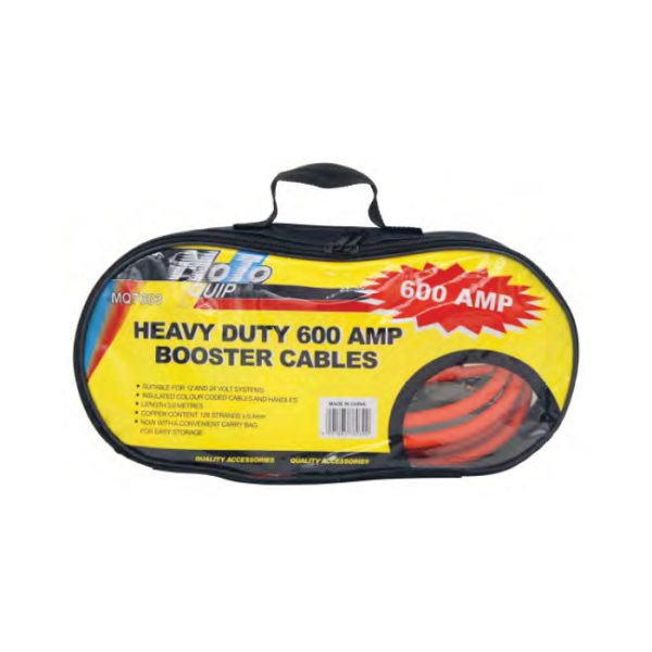 mq7603-001. Moto-Quip Extra Heavy Duty 600 Amp Booster/Jumper Cable - 3m In Carry Bag