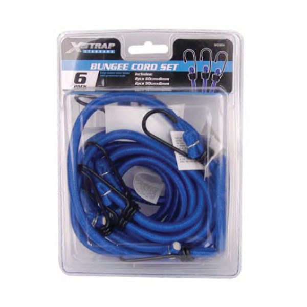 mq7854-001. X-Strap Standard 6pce Combo Pack 8mm Round Bungee Cords - 6 Pieces 2 x 60cm/90cm/120cm
