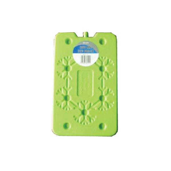mq8255-001. Leisure Quip 800ml Flat Easy Pack Ice Brick - 330x205x15mm - Filled With Purified Water - Lime Green