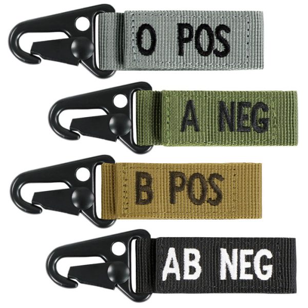 239-001. TacSpec Blood Type Key Chain - Various