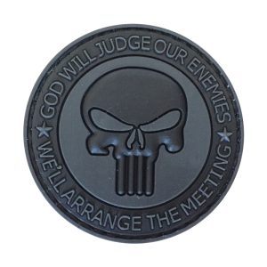 meeting-punisher-pvc-velcro-patch---black-001. TacSpec "Arrange the Meeting Punisher" PVC Velcro Patch - Black