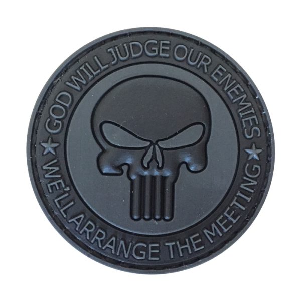 meeting-punisher-pvc-velcro-patch---black-001. TacSpec "Arrange the Meeting Punisher" PVC Velcro Patch - Black