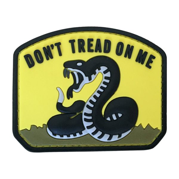 dtom-ye-tacspec-don't-tread-on-me-pvc-velcro-patch. TacSpec "Don't Tread on Me" PVC Velcro Patch - Yellow