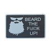 fkhz-bk-tacspec-beard-the-f-up-pvc-velcro-patch---. TacSpec "Beard the F* Up" PVC Velcro Patch - Black