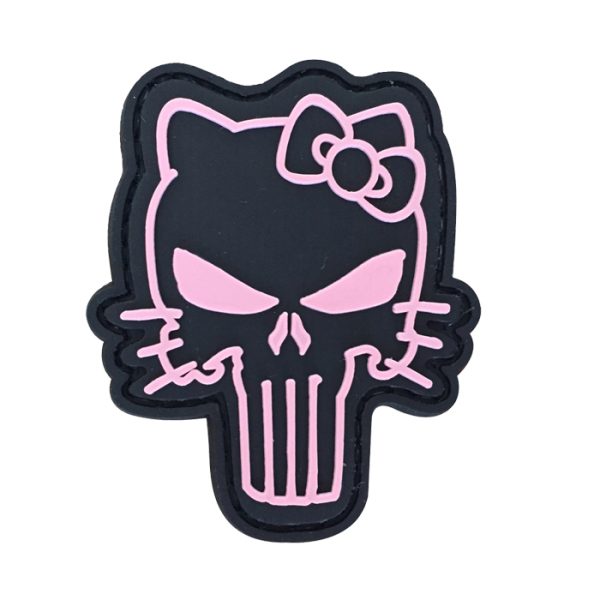 hm-pk-tacspec-tactical-hello-kitty-pvc-velcro-patc. TacSpec "Tactical Kitty" PVC Velcro Patch - Pink/Black