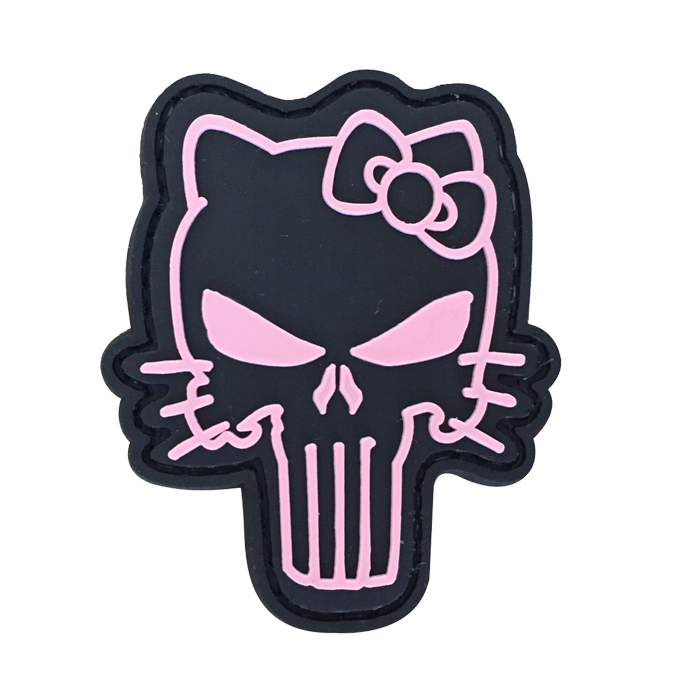 hm-pk-tacspec-tactical-hello-kitty-pvc-velcro-patc. TacSpec "Tactical Kitty" PVC Velcro Patch - Pink/Black