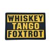 rwtf-ye-tacspec-whiskey-tango-foxtrot-pvc-velcro-p. TacSpec "Whiskey Tango Foxtrot" PVC Velcro Patch - Black/Yellow