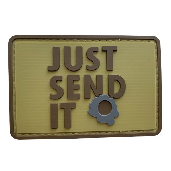 jsi-tn-tacspec-just-send-it-pvc-velcro-patch---tan. TacSpec "Just Send It" PVC Velcro Patch - Tan
