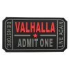 val-bk-tacspec-admit-one-pvc-velcro-patch---black-. TacSpec "Admit One" PVC Velcro Patch - Black