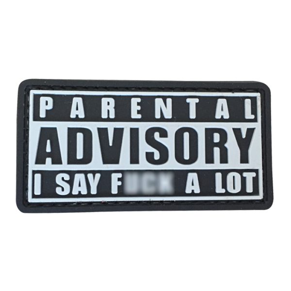 pai-bk-tacspec-parental-advisory-pvc-velcro-patch-. TacSpec "Parental Advisory" PVC Velcro Patch - Black