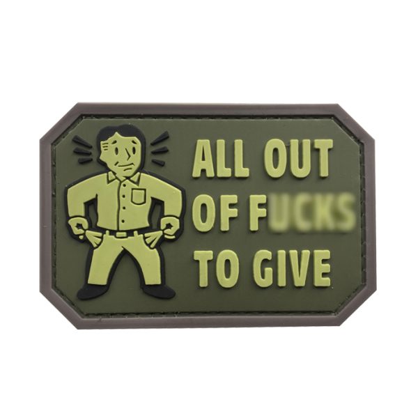 aot-og-tacspec-all-out-pvc-velcro-patch---od-001. TacSpec "All Out" PVC Velcro Patch - OD