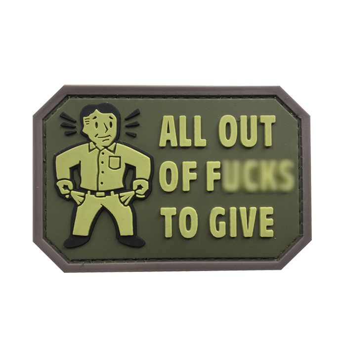 aot-og-tacspec-all-out-pvc-velcro-patch---od-001. TacSpec "All Out" PVC Velcro Patch - OD