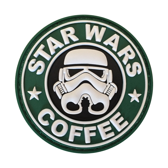 wsw-og-tacspec-star-wars-coffee-pvc-velcro-patch--. TacSpec "Star Wars Coffee" PVC Velcro Patch - OD