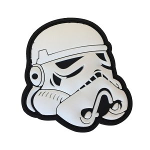 sw-wh-tacspec-storm-trooper-helmet-pvc-velcro-patc. TacSpec "Storm Trooper Helmet" PVC Velcro Patch