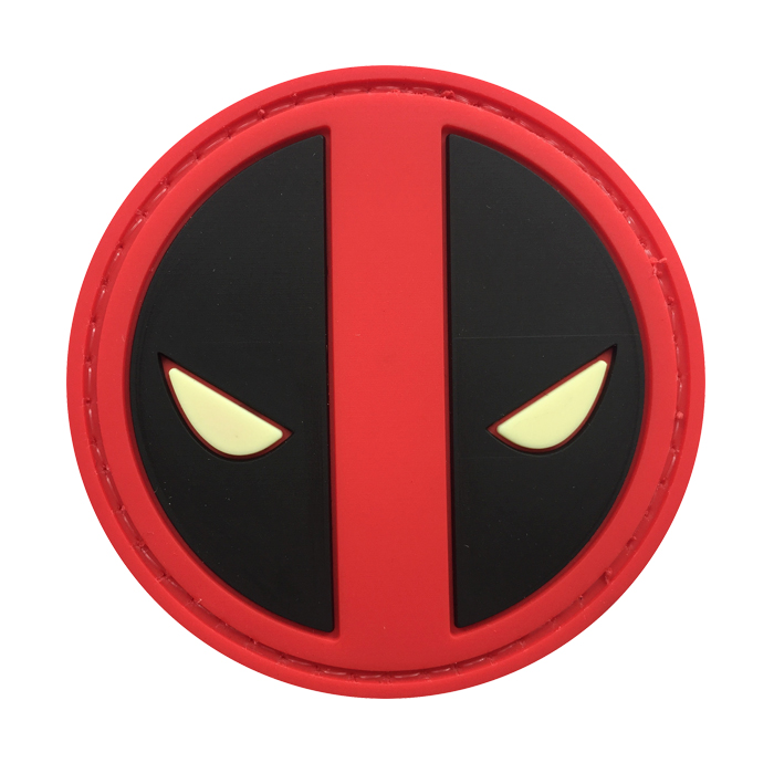 g-syyj-tacspec-deathpool-glow-eyes-pvc-velcro-patc. TacSpec "Deathpool Glow Eyes" PVC Velcro Patch