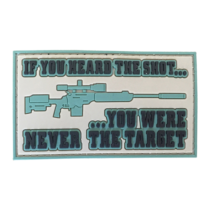 dj-jgq-tacspec-heard-the-shot-pvc-velcro-patch-001. TacSpec "Heard the Shot" PVC Velcro Patch