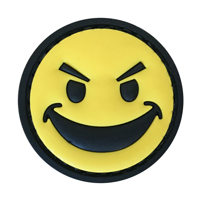 smile-ye-angry-smile-face-patch-001. TacSpec "Angry Smiley Face" PVC Velcro Patch