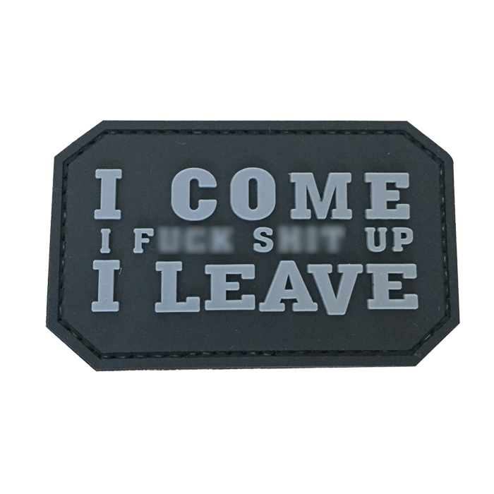 icil-bk-tacspec-i-come-and-leave-pvc-velcro-patch-. TacSpec "I Come I Leave" PVC Velcro Patch