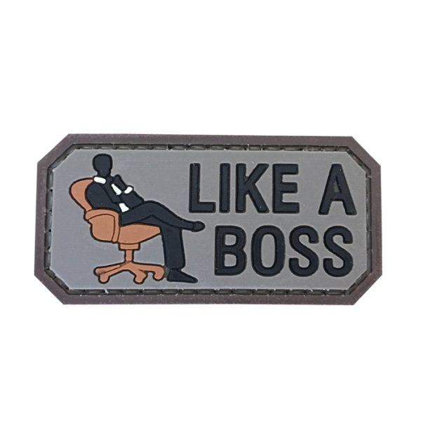 boss-ss-tacspec-like-a-boss-pvc-velcro-patch---gre. TacSpec "Like A Boss" PVC Velcro Patch - Brown/Black