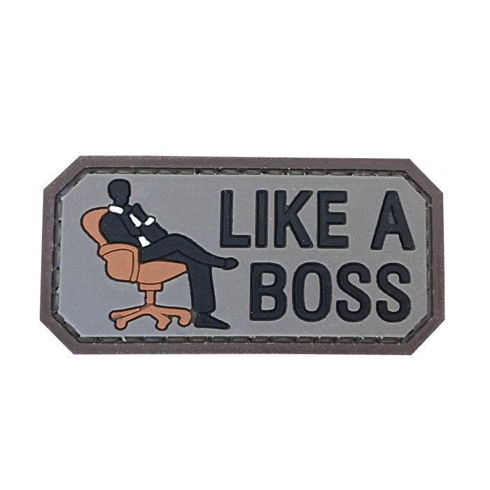 boss-ss-tacspec-like-a-boss-pvc-velcro-patch---gre. TacSpec "Like A Boss" PVC Velcro Patch - Brown/Black