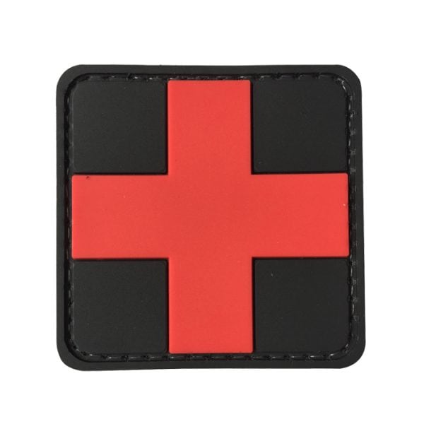 med-rdl-tacspec-medic-cross-pvc-velcro-patch---bla. TacSpec "Medic Cross" PVC Velcro Patch - Black/Red