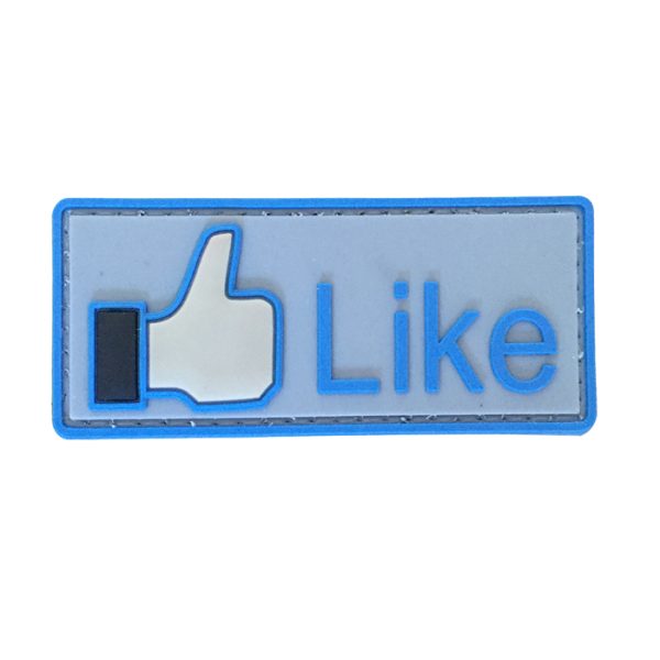 ilike-nv-tacspec-like-button-pvc-velcro-patch---wh. TacSpec "Like Button" PVC Velcro Patch - White/Blue
