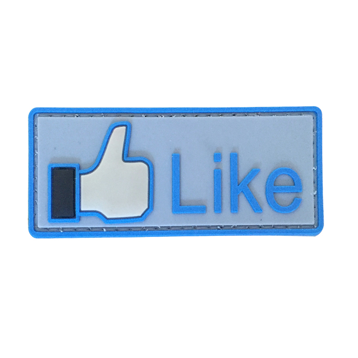 ilike-nv-tacspec-like-button-pvc-velcro-patch---wh. TacSpec "Like Button" PVC Velcro Patch - White/Blue