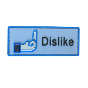 bxh-nv-tacspec-dislike-button-pvc-velcro-patch---w. TacSpec "Dislike Button" PVC Velcro Patch - White/Blue
