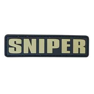 zmqs-tn-tacspec-sniper-pvc-velcro-patch---tan-blac. TacSpec "Sniper" PVC Velcro Patch - Tan/Black