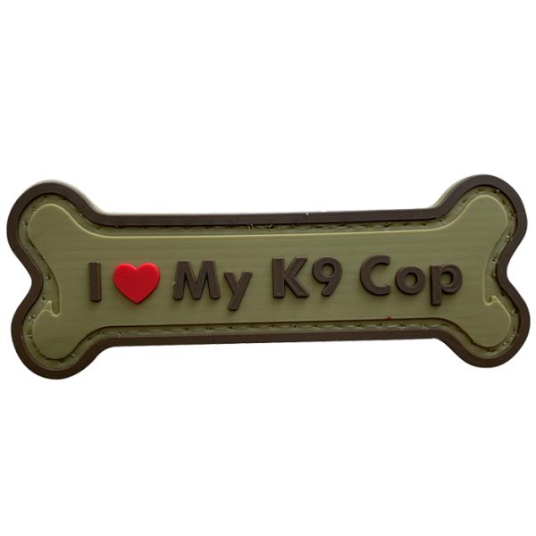 k9gt-tn-tacspec-i-love-my-k9-cop-pvc-velcro-patch-. TacSpec "I Love My K9 Cop" PVC Velcro Patch - Tan