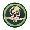 sk-st-tacspec-skull-&-knife-pvc-velcro-patch---bla. TacSpec "Skull & Knife" PVC Velcro Patch - Black/White/Green