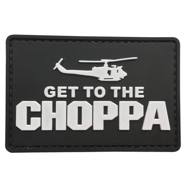 zsfj-bk-tacspec-get-to-the-choppa-pvc-velcro-patch. TacSpec "Get To The Choppa " PVC Velcro Patch