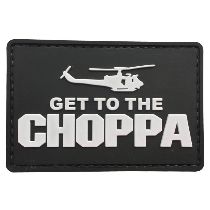 zsfj-bk-tacspec-get-to-the-choppa-pvc-velcro-patch. TacSpec "Get To The Choppa " PVC Velcro Patch
