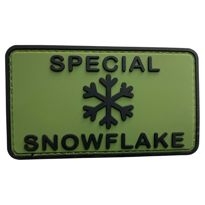 t5xh-og-tacspec-special-snowflake-pvc-velcro-patch. TacSpec "Special Snowflake" PVC Velcro Patch
