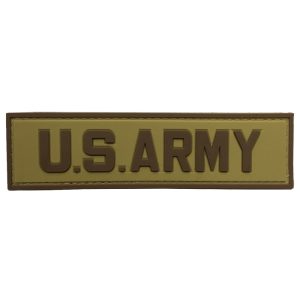 usarmy-tn-tacspec-u. TacSpec "U.S. Army" PVC Velcro Patch - Tan