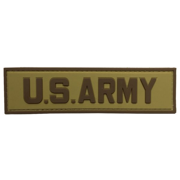 usarmy-tn-tacspec-u. TacSpec "U.S. Army" PVC Velcro Patch - Tan
