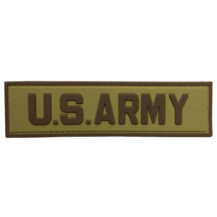 usarmy-tn-tacspec-u. TacSpec "U.S. Army" PVC Velcro Patch - Tan