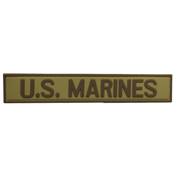 usmc-tn-tacspec-us-marines-pvc-velcro-patch---tan-. TacSpec "U.S. Marines" PVC Velcro Patch - Tan