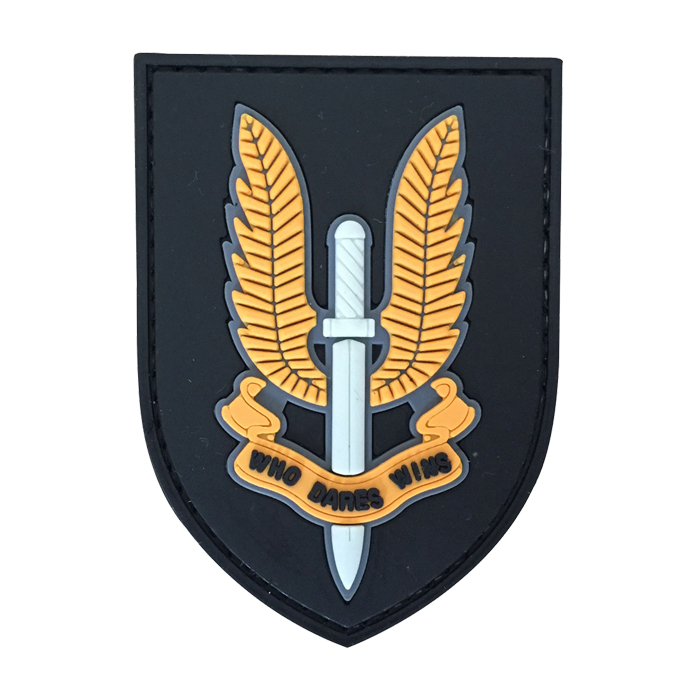 wdw-ye-tacspec-who-dares-wins-pvc-velcro-patch-001. TacSpec "Who Dares Wins" PVC Velcro Patch