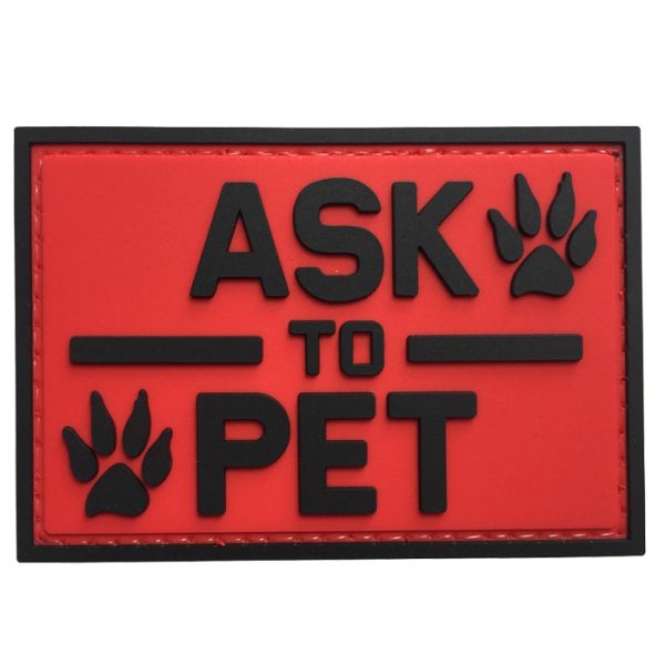pet-rd-tacspec-ask-to-pet-pvc-velcro-patch-001. TacSpec "Ask To Pet" PVC Velcro Patch