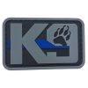 k9lt-gr-tacspec-k9-paw-with-blue-line-pvc-velcro-p. TacSpec "K9 Paw with Blue Line" PVC Velcro Patch