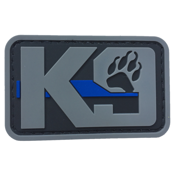 k9lt-gr-tacspec-k9-paw-with-blue-line-pvc-velcro-p. TacSpec "K9 Paw with Blue Line" PVC Velcro Patch